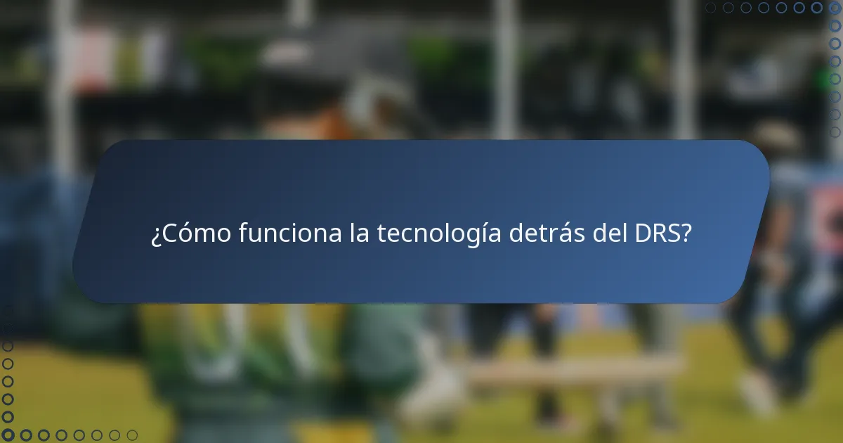 ¿Cómo funciona la tecnología detrás del DRS?