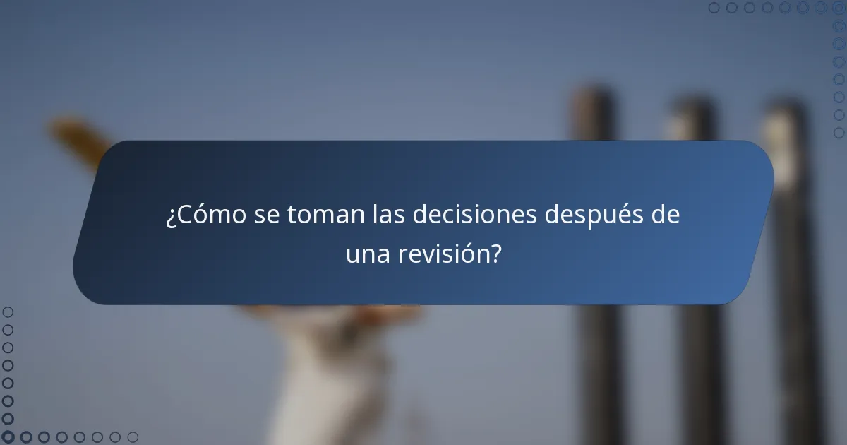 ¿Cómo se toman las decisiones después de una revisión?