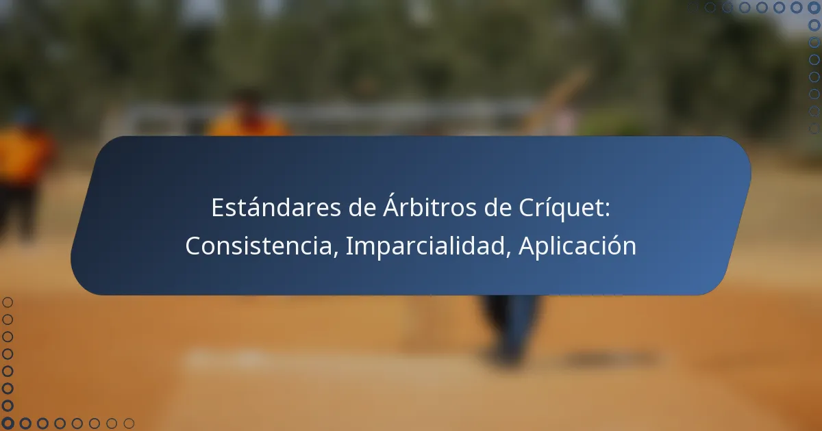 Estándares de Árbitros de Críquet: Consistencia, Imparcialidad, Aplicación