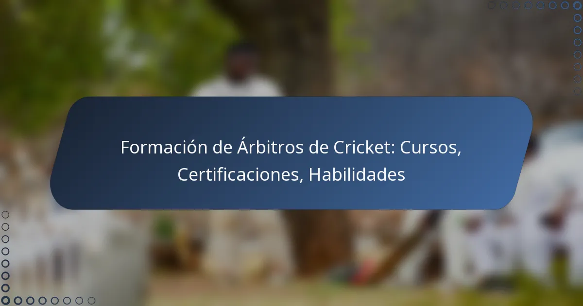 Formación de Árbitros de Cricket: Cursos, Certificaciones, Habilidades