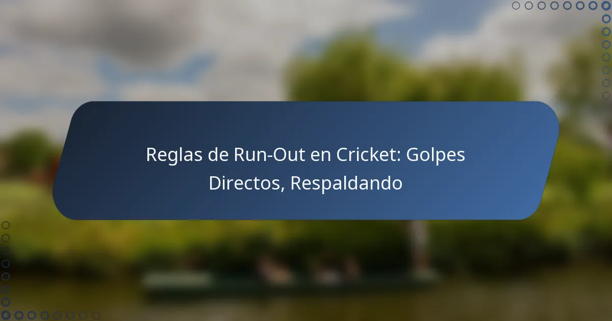 Reglas de Run-Out en Cricket: Golpes Directos, Respaldando