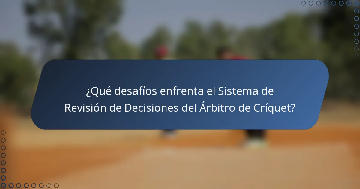 ¿Qué desafíos enfrenta el Sistema de Revisión de Decisiones del Árbitro de Críquet?